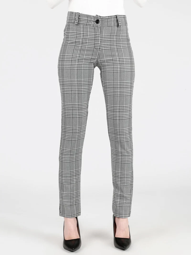Pantaloni principe di galles a vita alta - multicolore