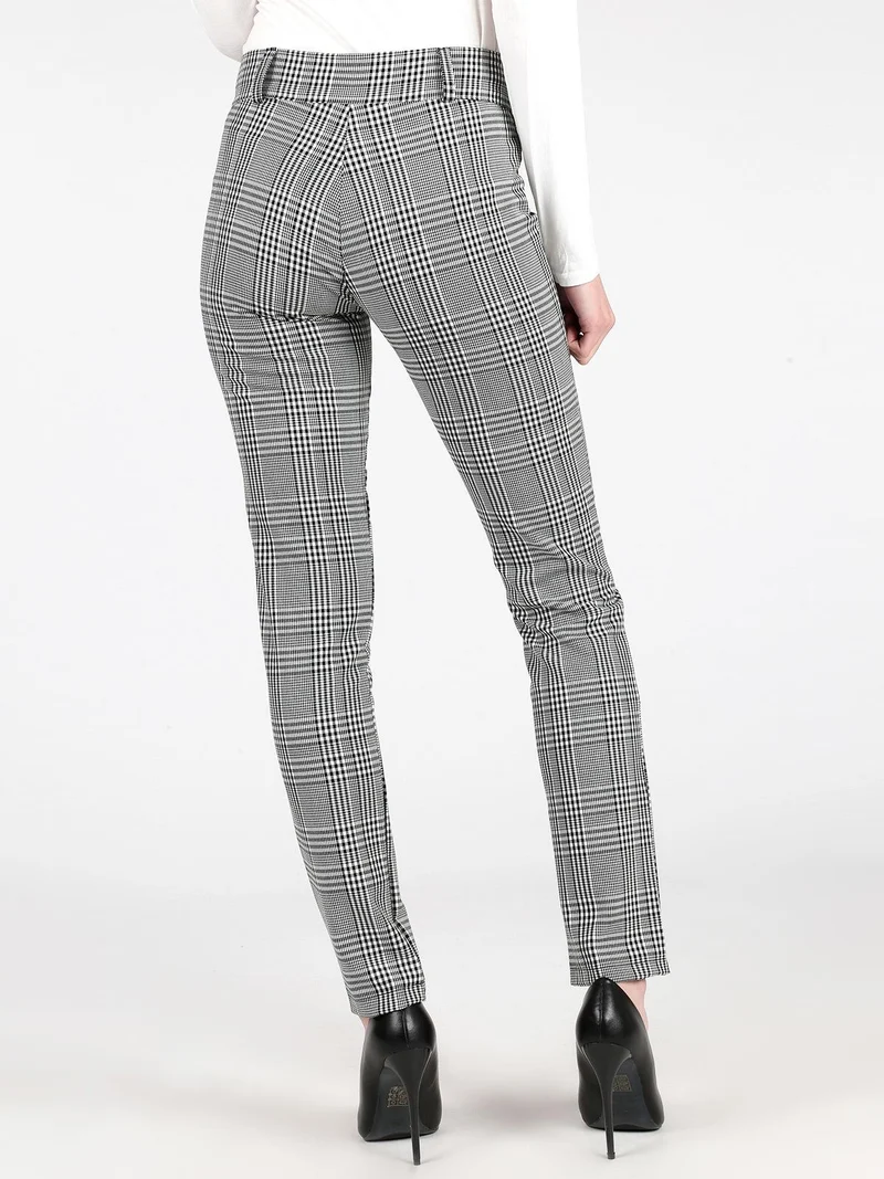 Pantaloni principe di galles a vita alta - multicolore