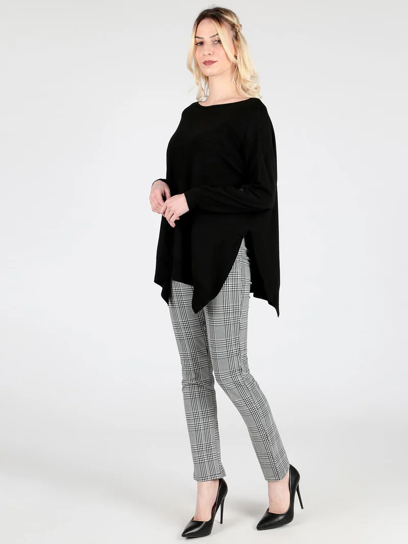 Pantaloni principe di galles a vita alta - multicolore