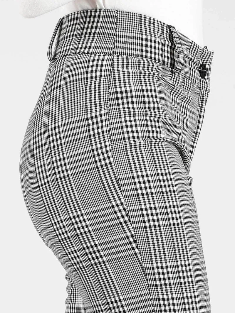 Pantaloni principe di galles a vita alta - multicolore