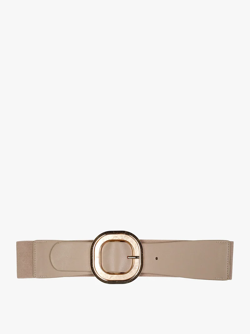 Cintura elastica da donna con fibbia - taupe