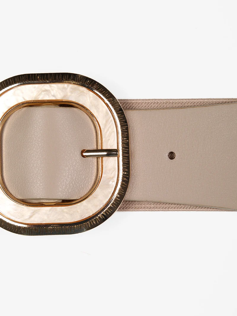 Cintura elastica da donna con fibbia - taupe