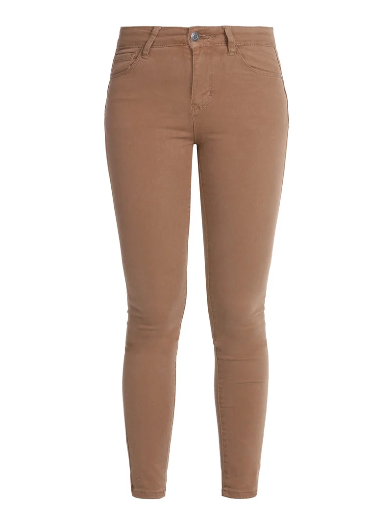 Pantaloni slim fit da donna - marrone