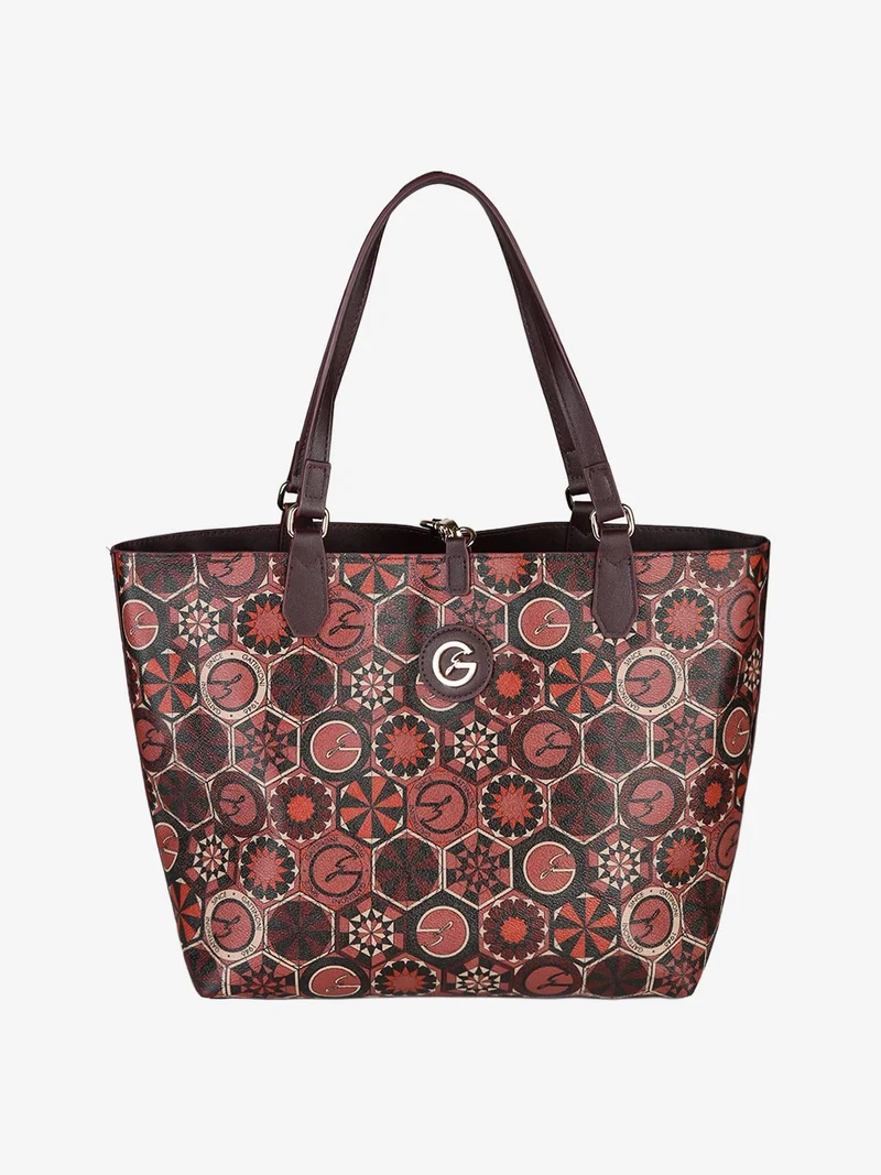 Borsa tote donna reversibile con pochette - bordeaux