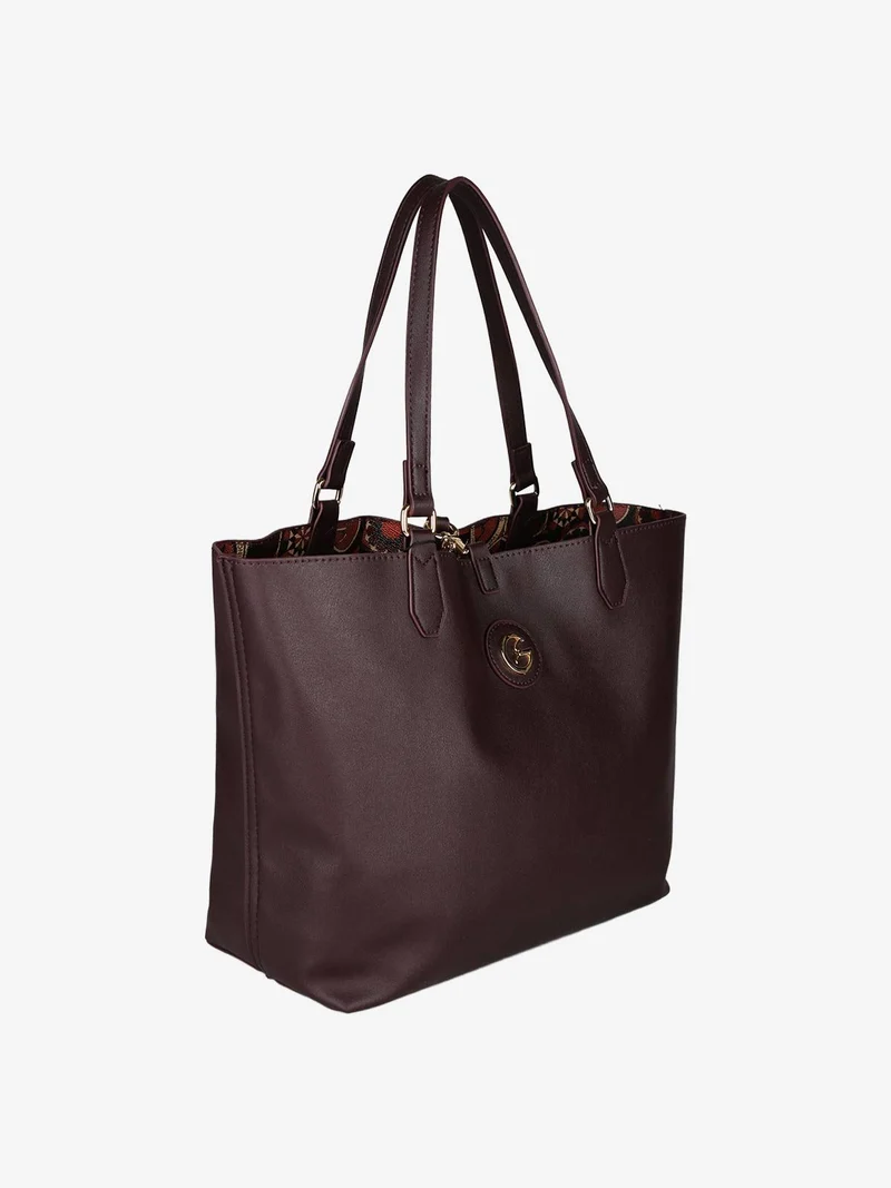 Borsa tote donna reversibile con pochette - bordeaux