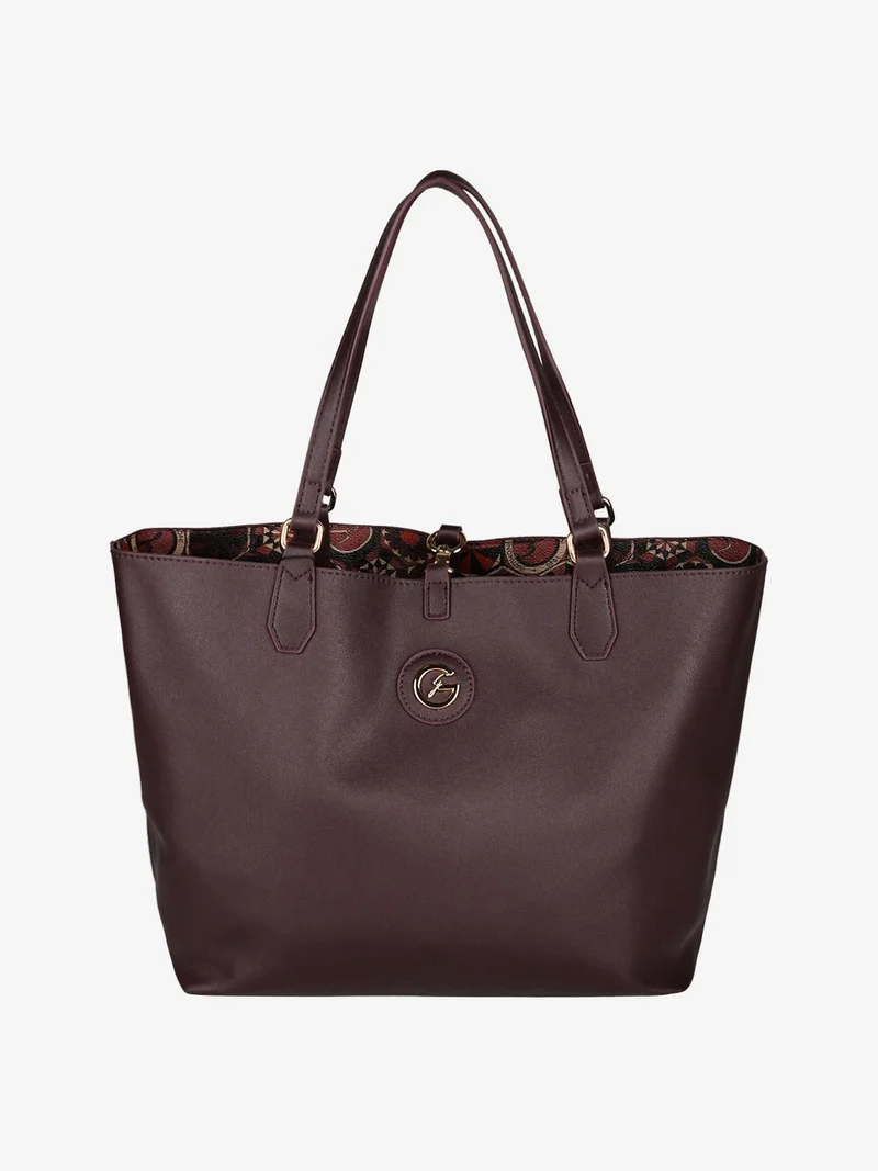 Borsa tote donna reversibile con pochette - bordeaux