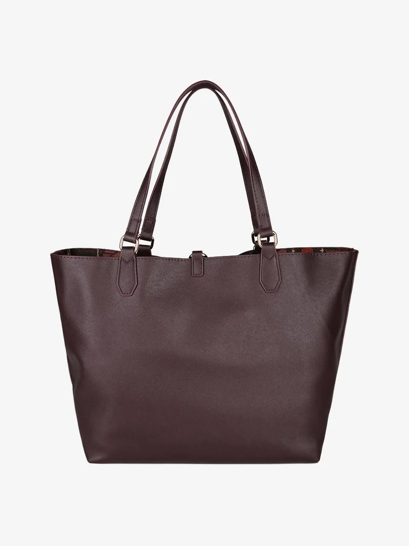 Borsa tote donna reversibile con pochette - bordeaux