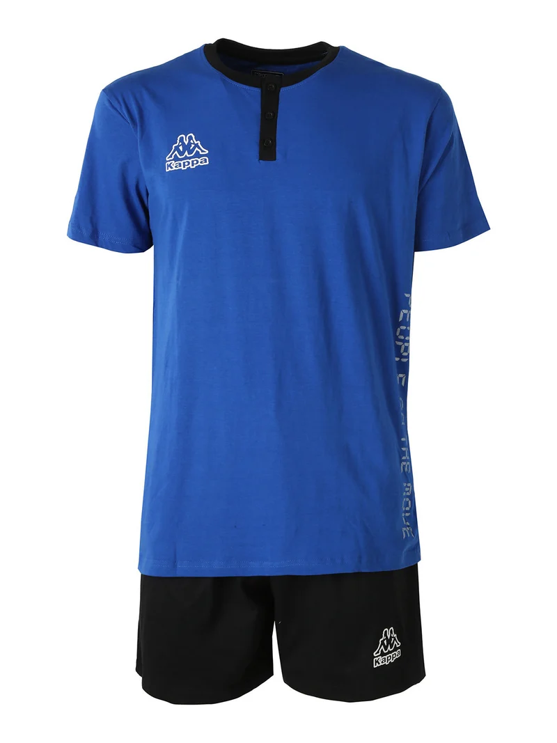 Pigiama corto da uomo in cotone - blu