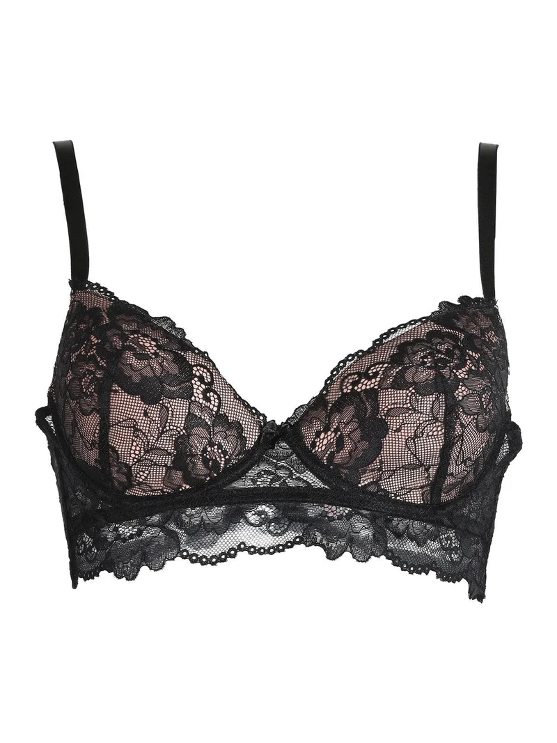 reggiseno in pizzo PEONIA coppa B - nero