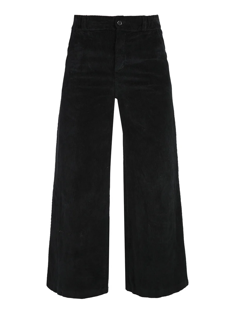 Pantaloni donna in velluto a coste - nero
