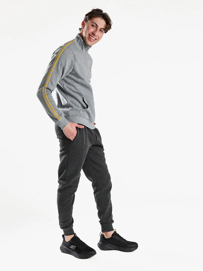 Completo tuta da uomo con zip intera e interno felpato - grigio