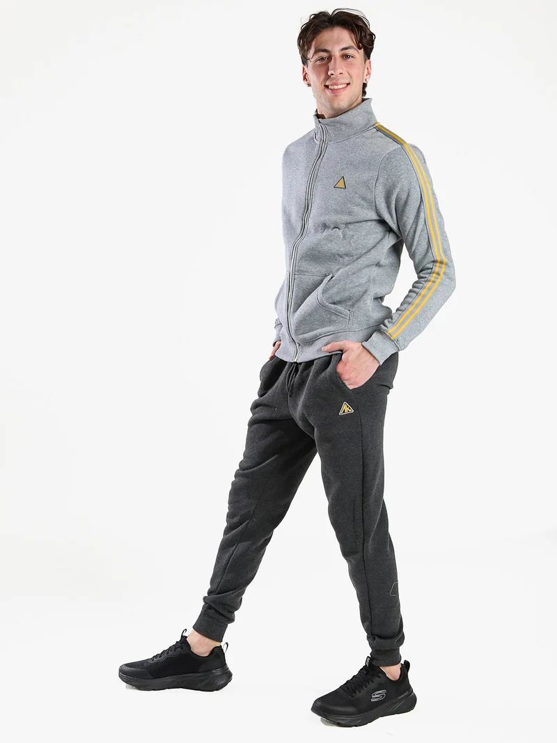 Completo tuta da uomo con zip intera e interno felpato - grigio