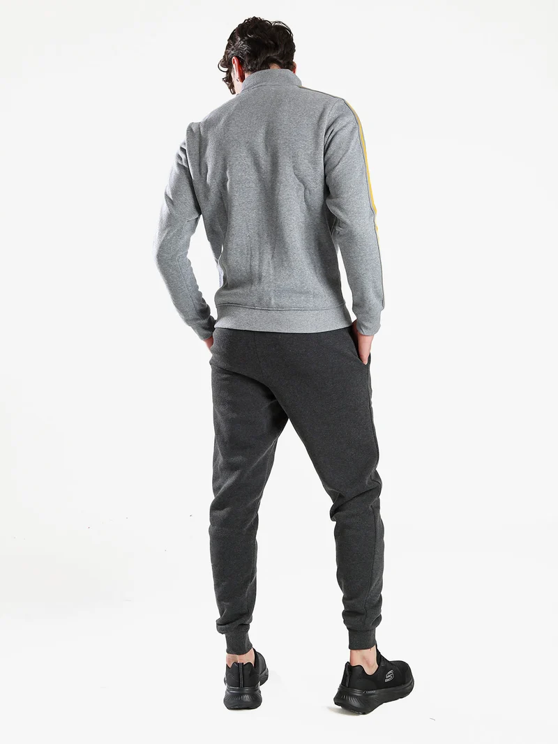 Completo tuta da uomo con zip intera e interno felpato - grigio
