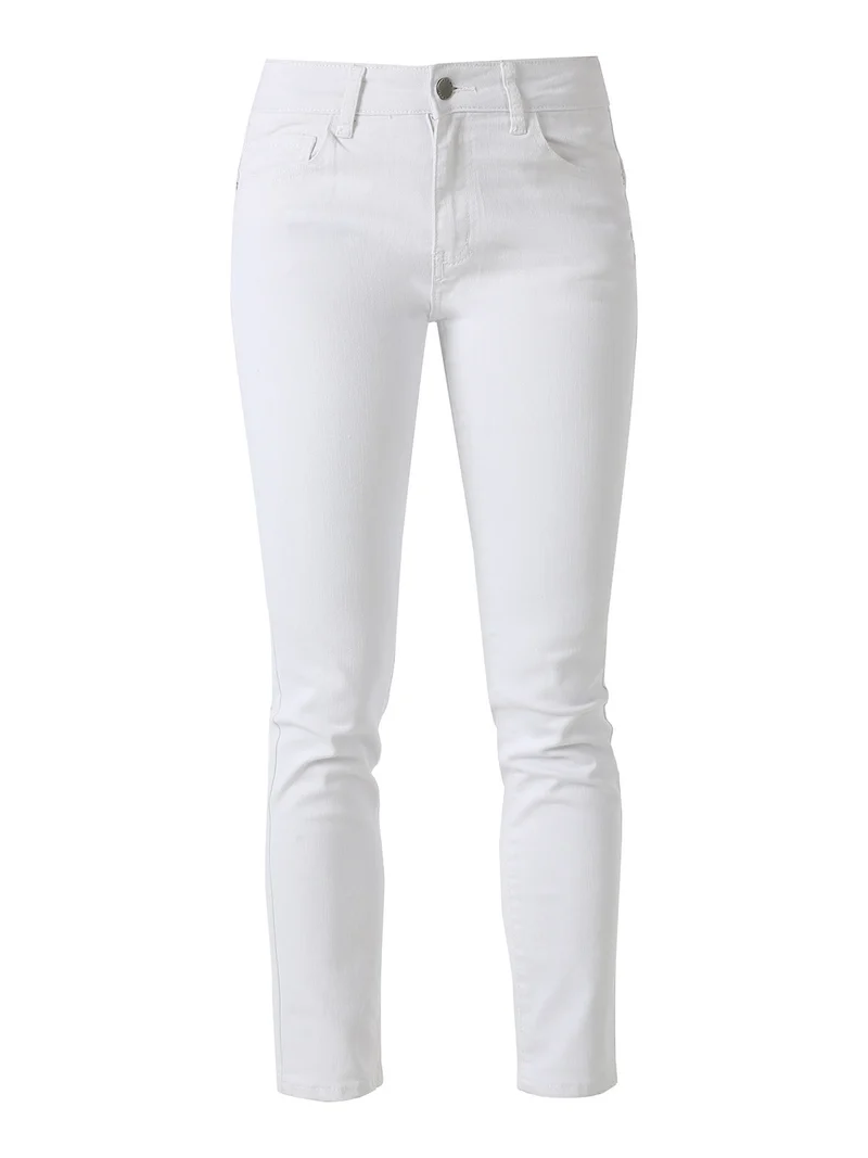 Pantaloni jeans push-up da donna - bianco