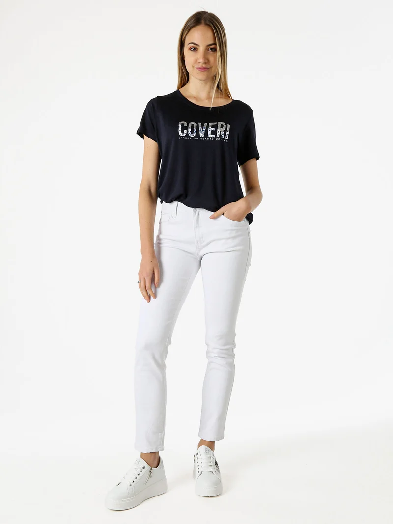 Pantaloni jeans push-up da donna - bianco