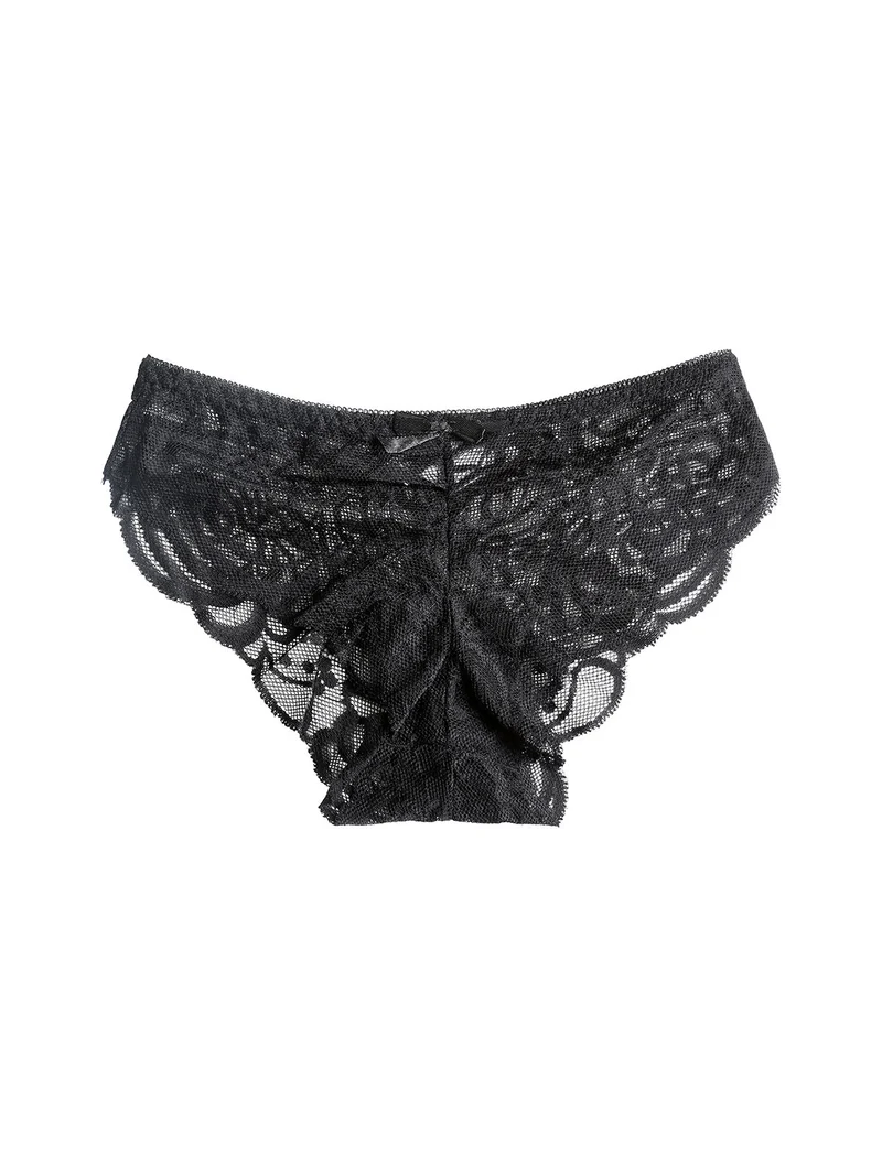Slip donna in pizzo - nero