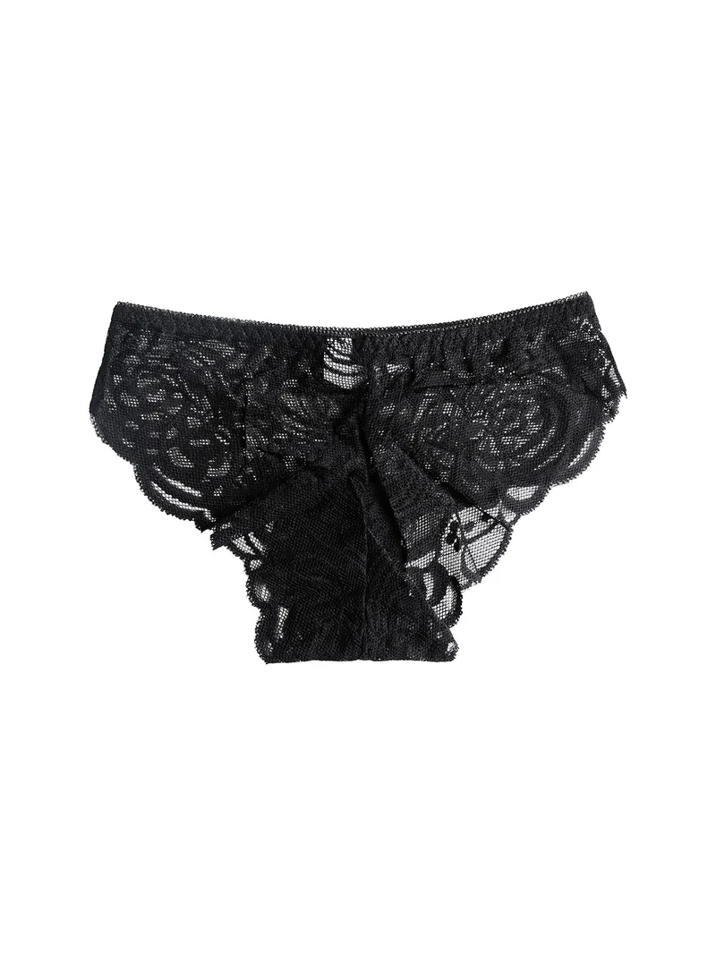 Slip donna in pizzo - nero