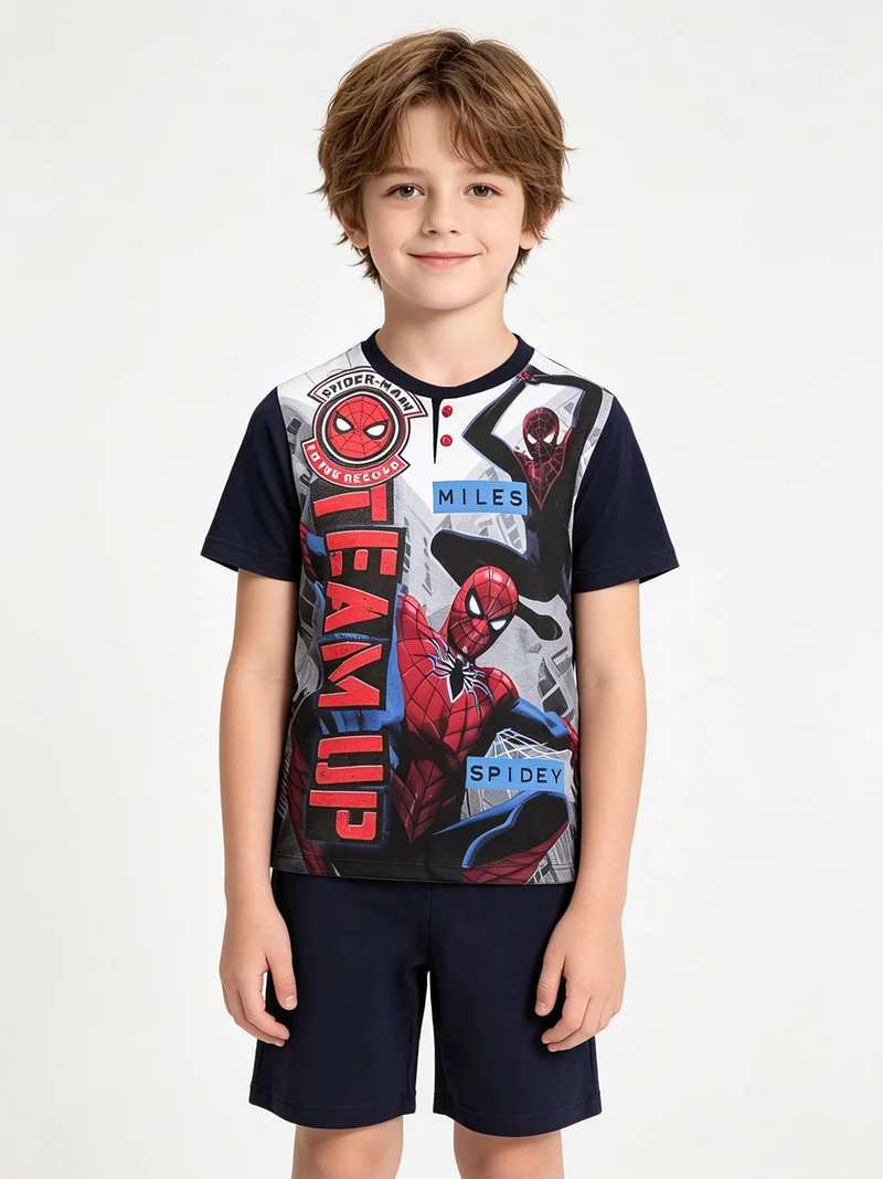 Pigiama corto bambino con stampa - blu scuro