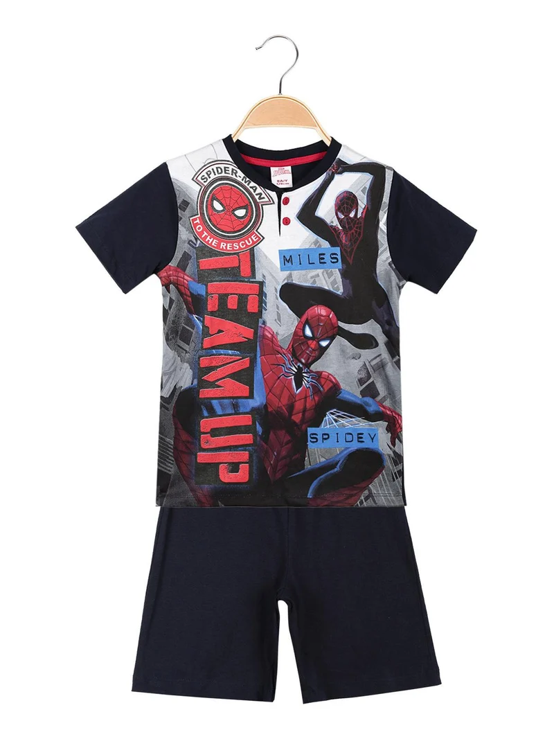Pigiama corto bambino con stampa - blu scuro