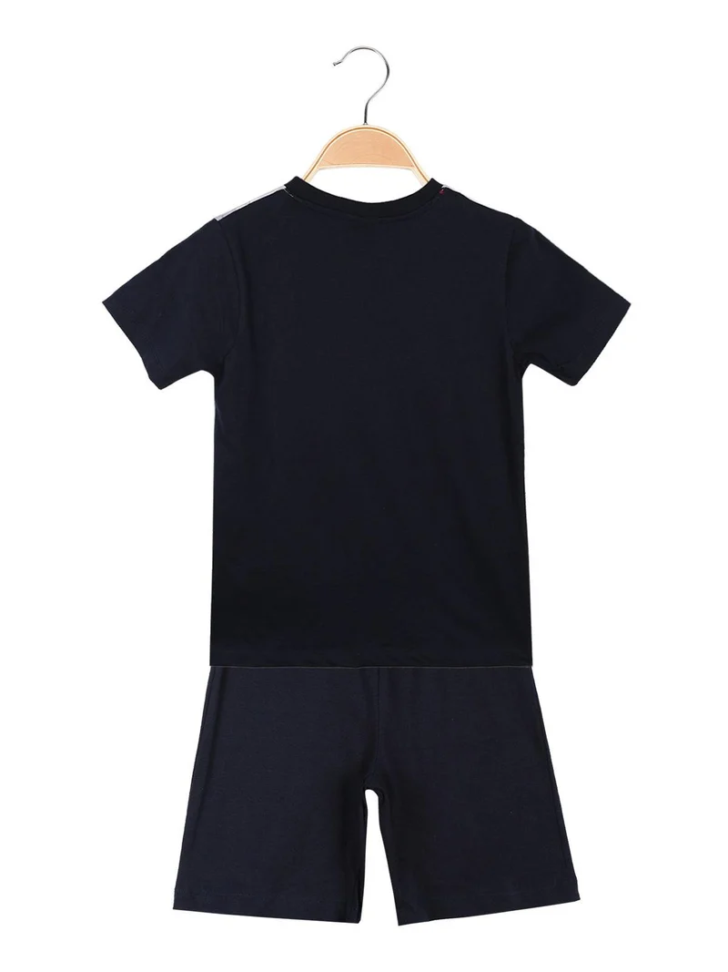 Pigiama corto bambino con stampa - blu scuro