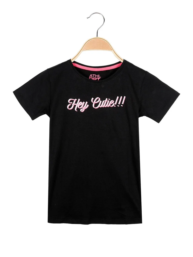 T-shirt con scritta - nero