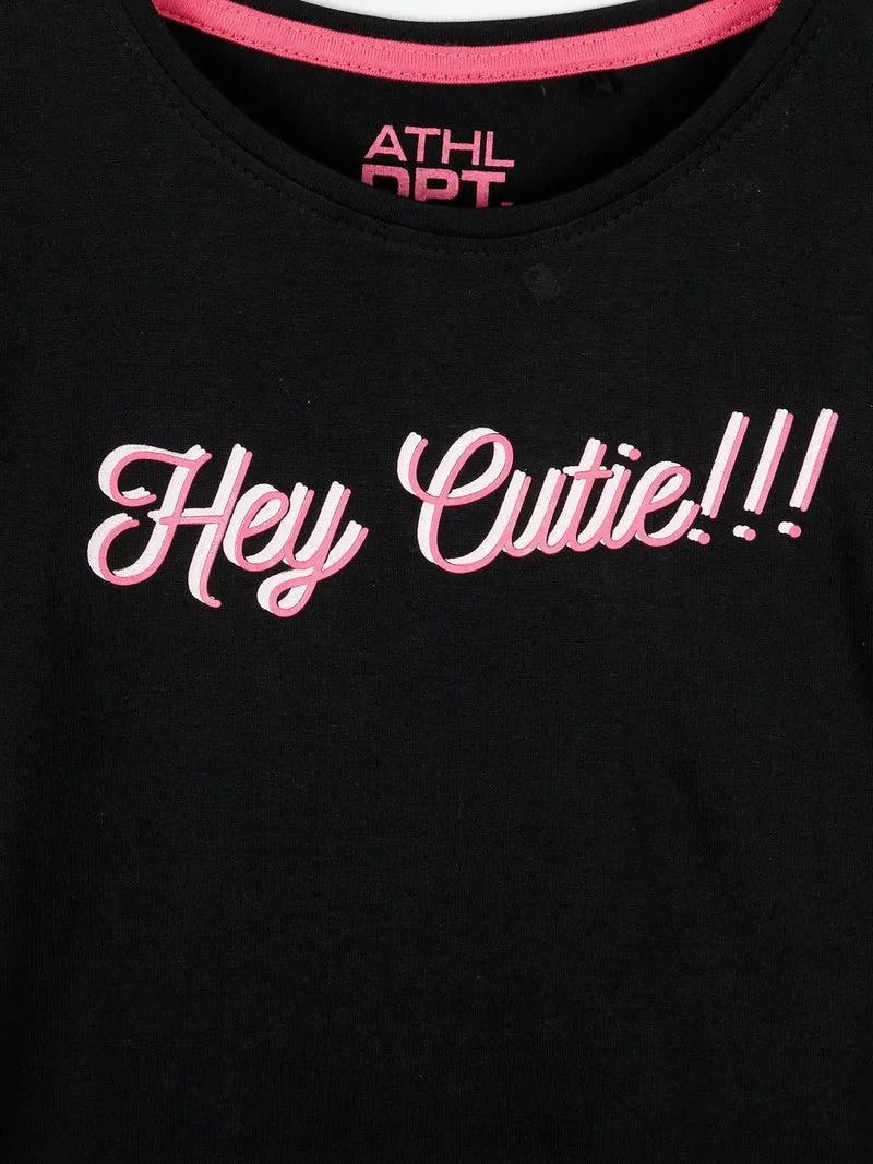 T-shirt con scritta - nero