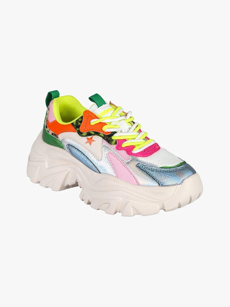 CHUNKY MEGAN Sneakers donna multicolore con suola alta - multicolore
