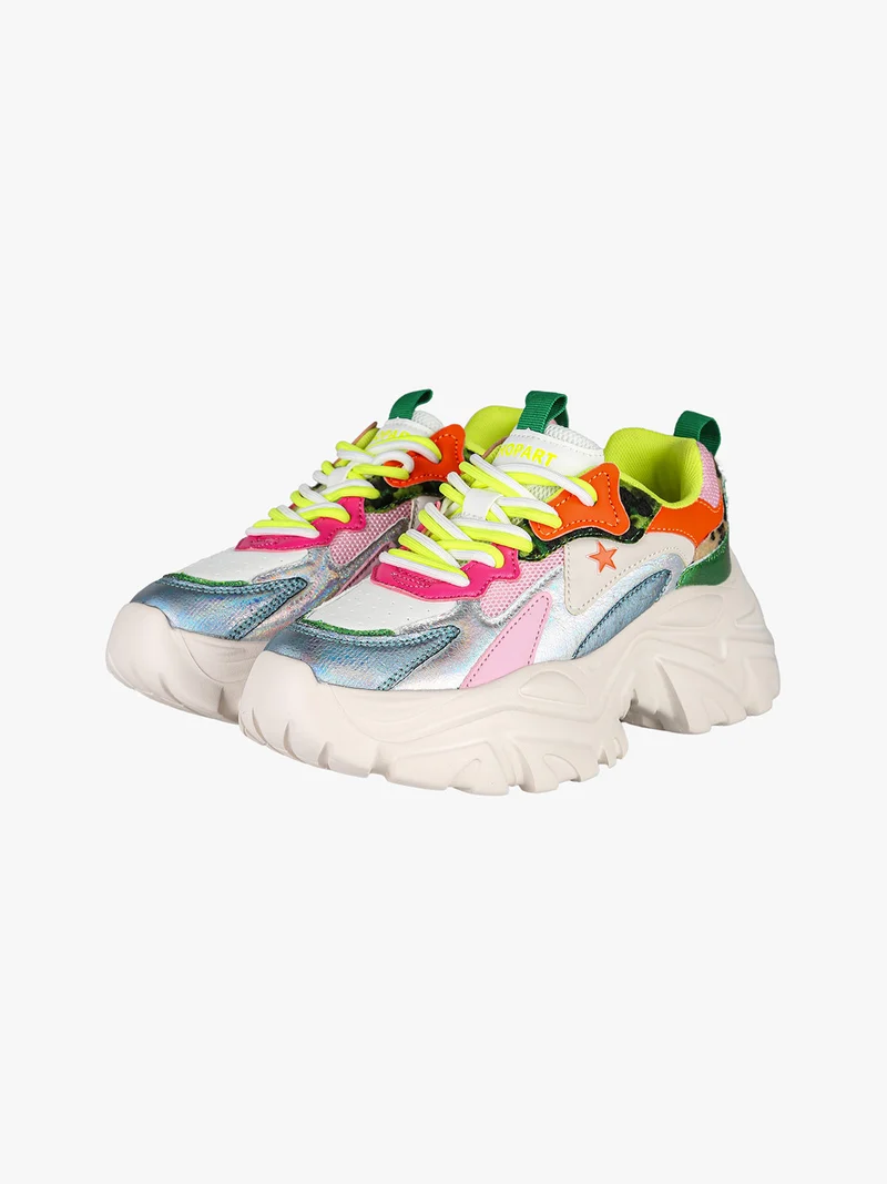 CHUNKY MEGAN Sneakers donna multicolore con suola alta - multicolore