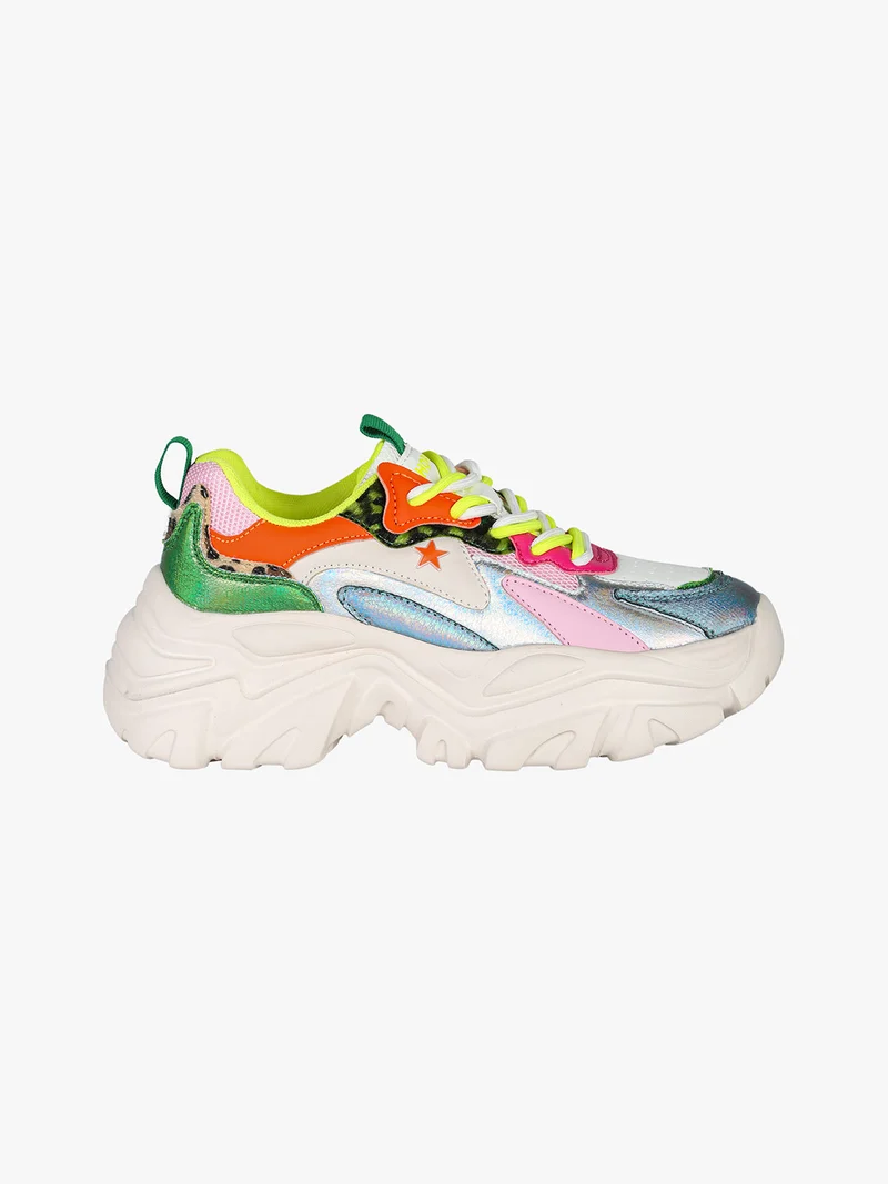 CHUNKY MEGAN Sneakers donna multicolore con suola alta - multicolore