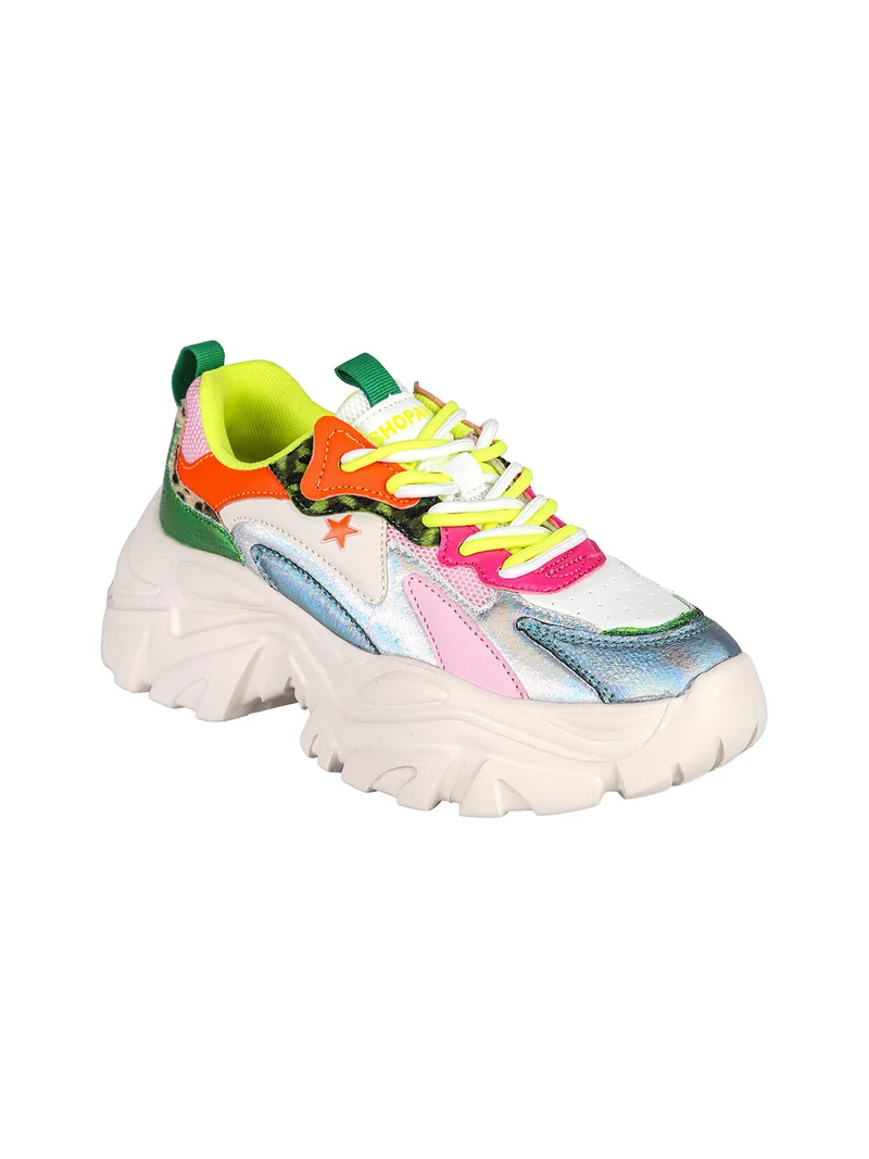 CHUNKY MEGAN Sneakers donna multicolore con suola alta - multicolore