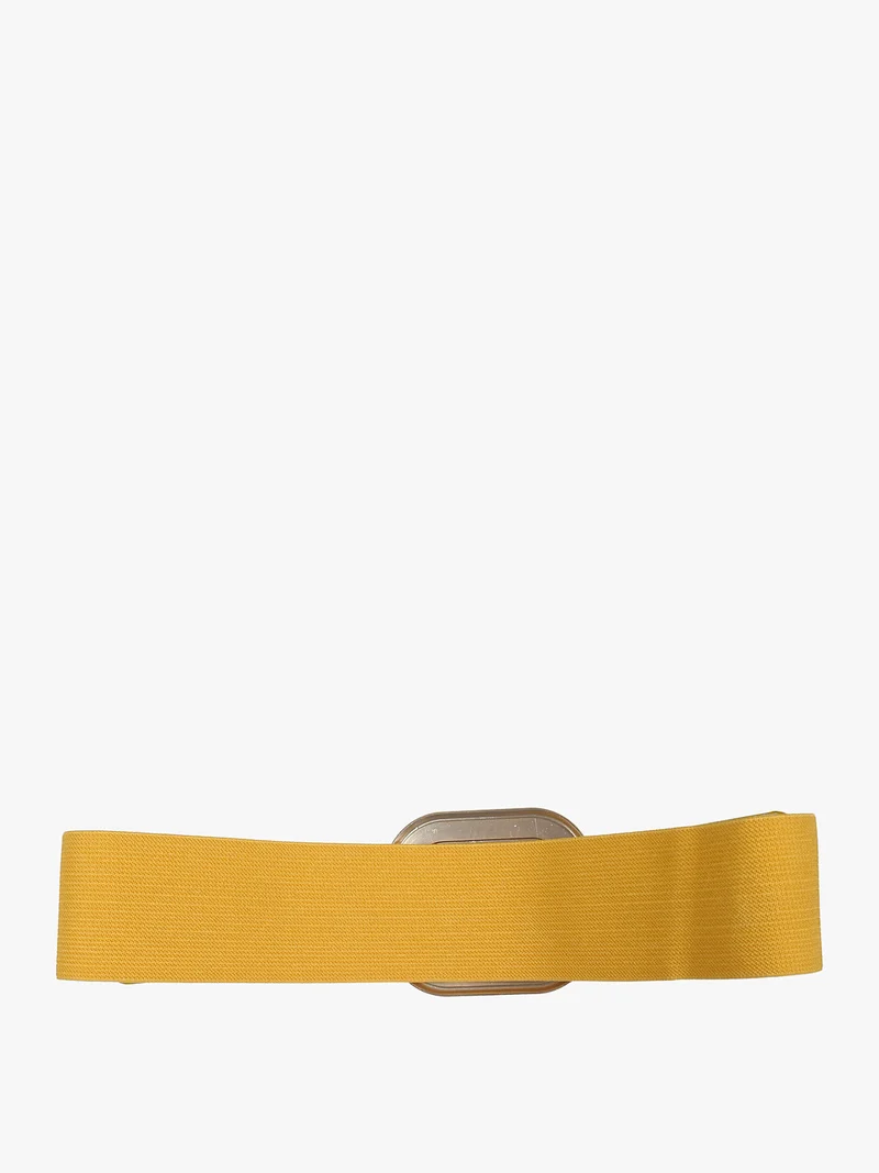 Cintura elastica con fibbia squadrata - senape