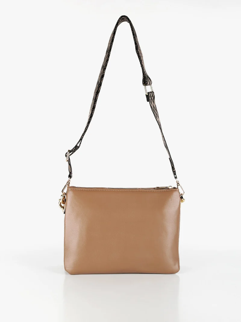 Borsetta donna a pochette con tracolla - khaki