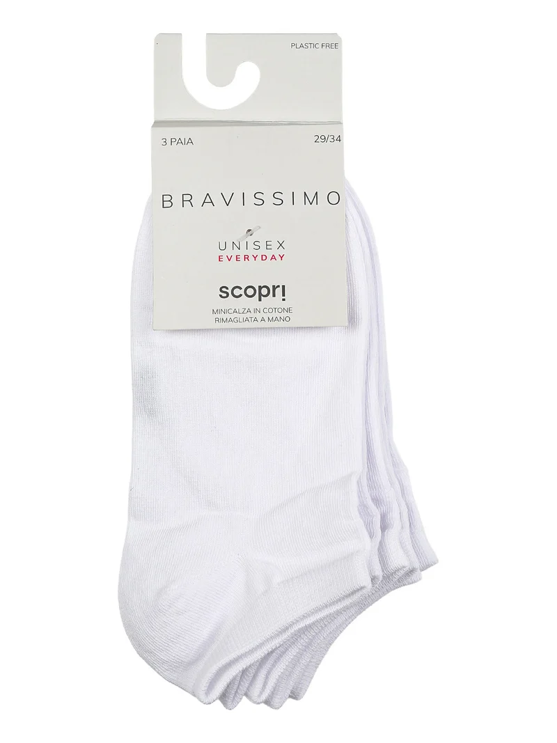 Confezione da 3 paia di minicalze da bambini in cotone - bianco