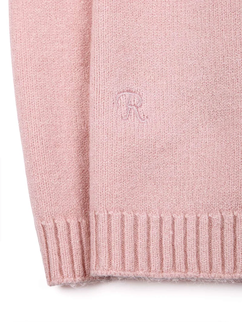 Sciarpa in maglia tinta unita - rosa
