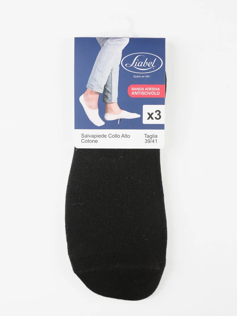 Sottopiede in cotone uomo Confezione da 3 paia - nero