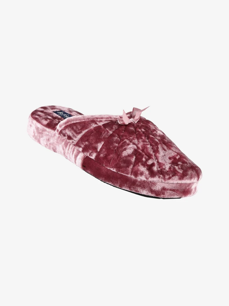 Pantofole donna effetto velluto - rosa