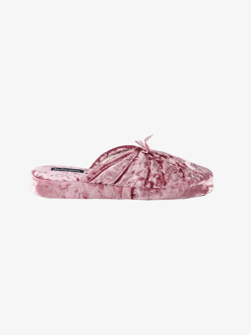 Pantofole donna effetto velluto - rosa