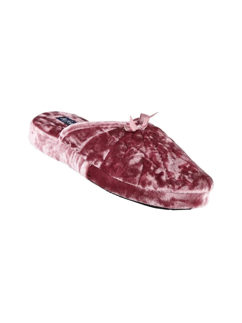 Pantofole donna effetto velluto - rosa
