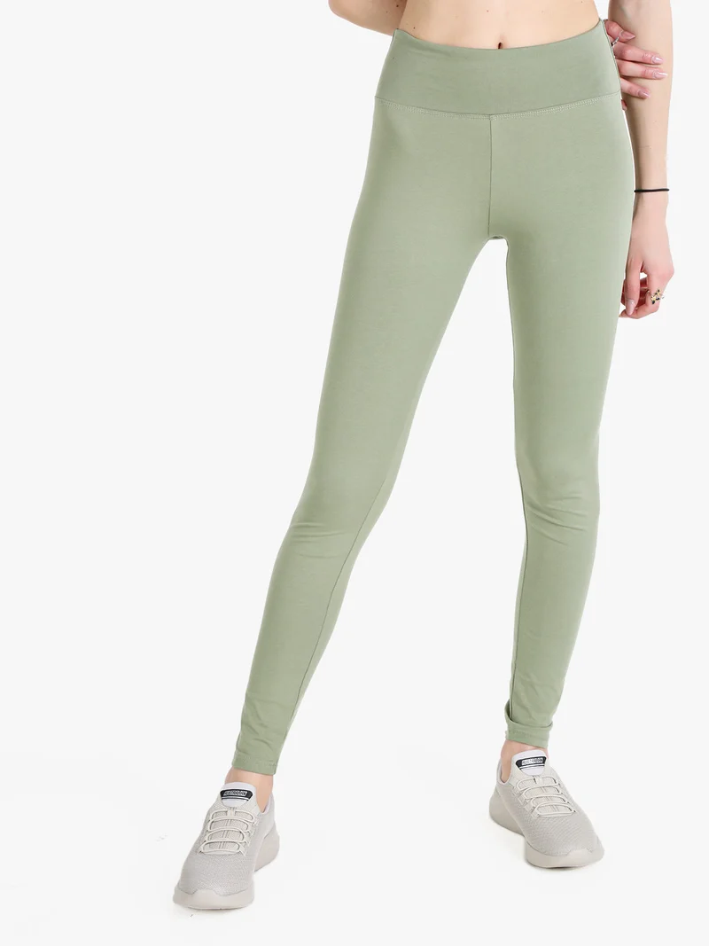 Leggings da donna traspirante effetto pancia piatta - verde