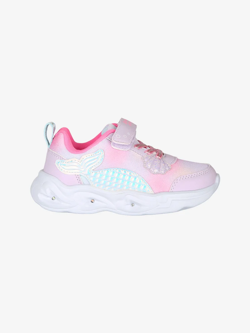 Sneakers da bambina con luci e cinturino a strappo - rosa