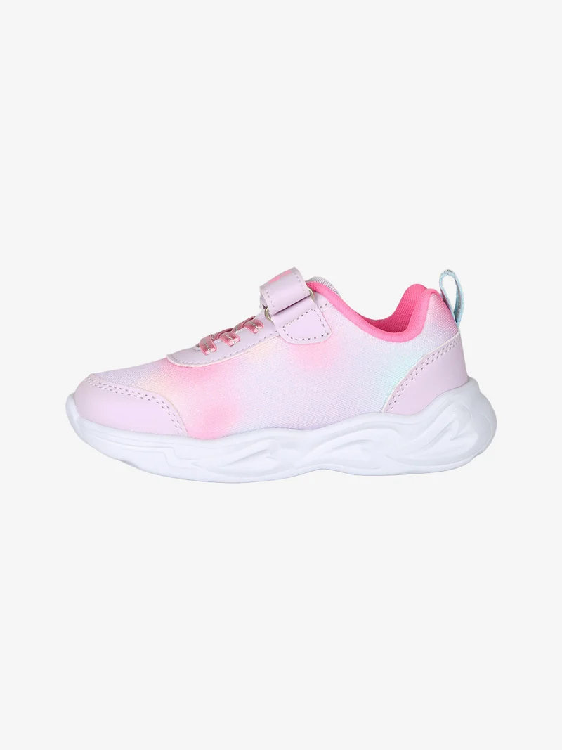 Sneakers da bambina con luci e cinturino a strappo - rosa