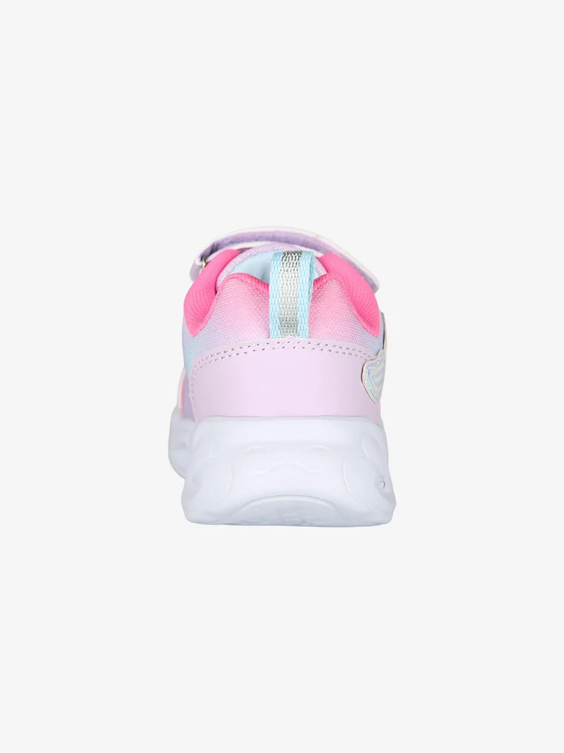 Sneakers da bambina con luci e cinturino a strappo - rosa