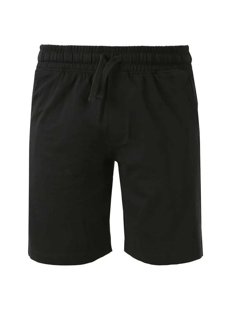 Bermuda da uomo in cotone con coulisse - nero