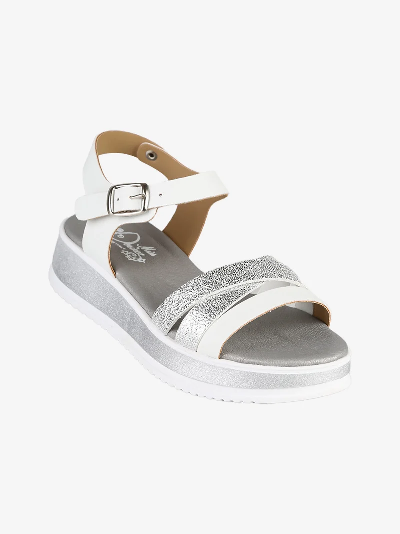 Sandali da ragazza con platform - argento