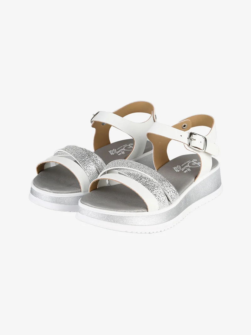 Sandali da ragazza con platform - argento