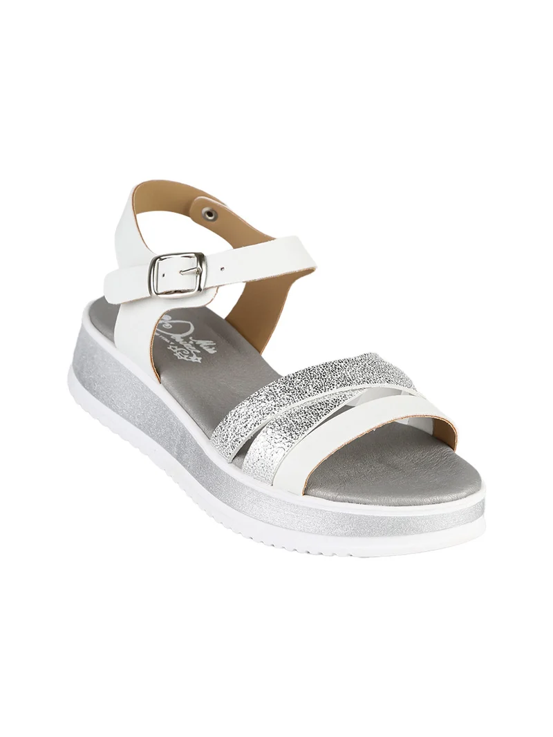 Sandali da ragazza con platform - argento