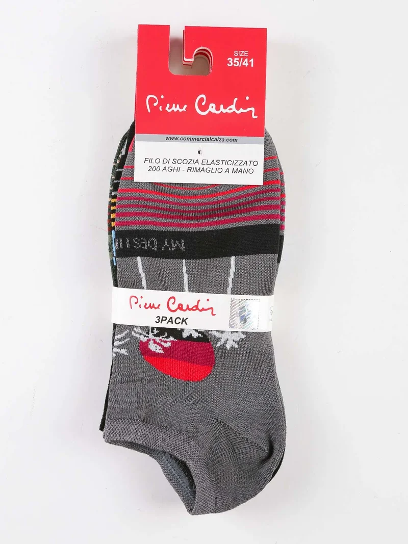 Calze corte donna con stampe Confezione 3 paia - grigio scuro