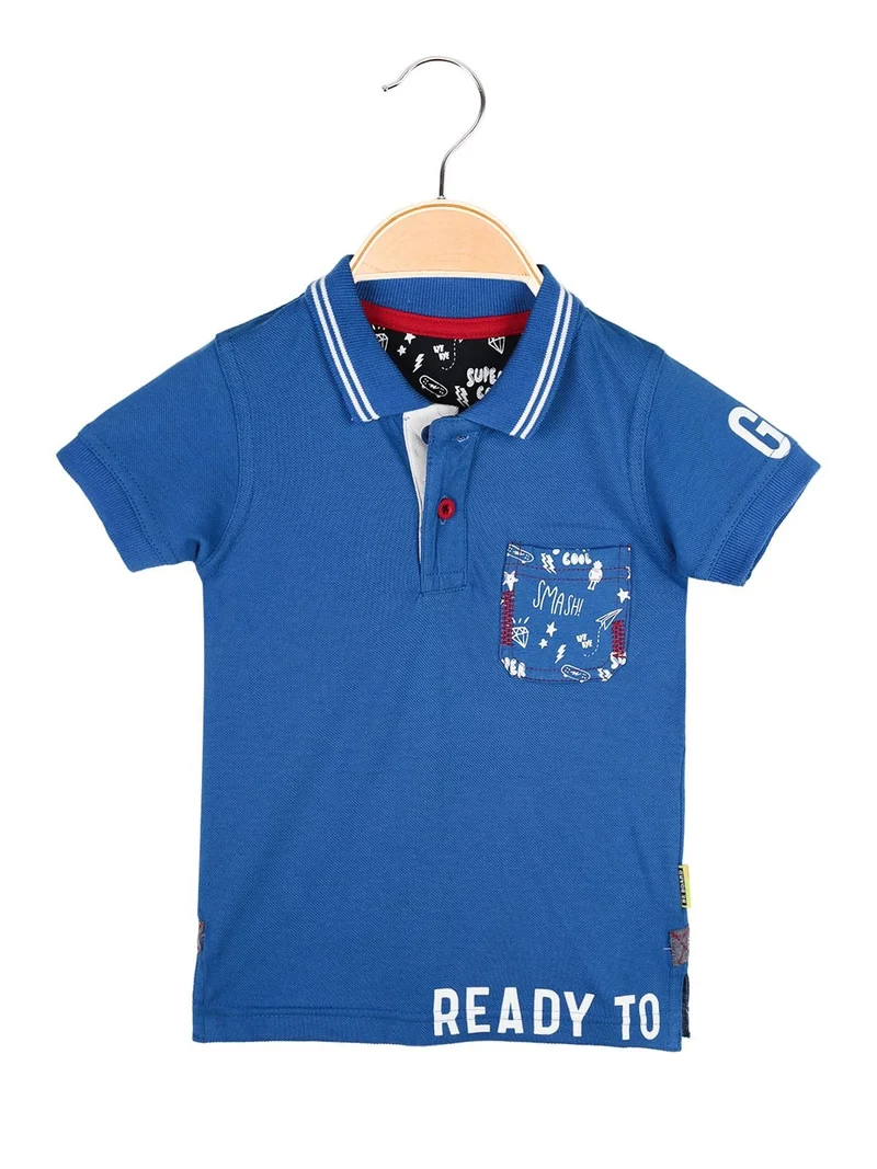 Polo da neonato a manica corta - blu