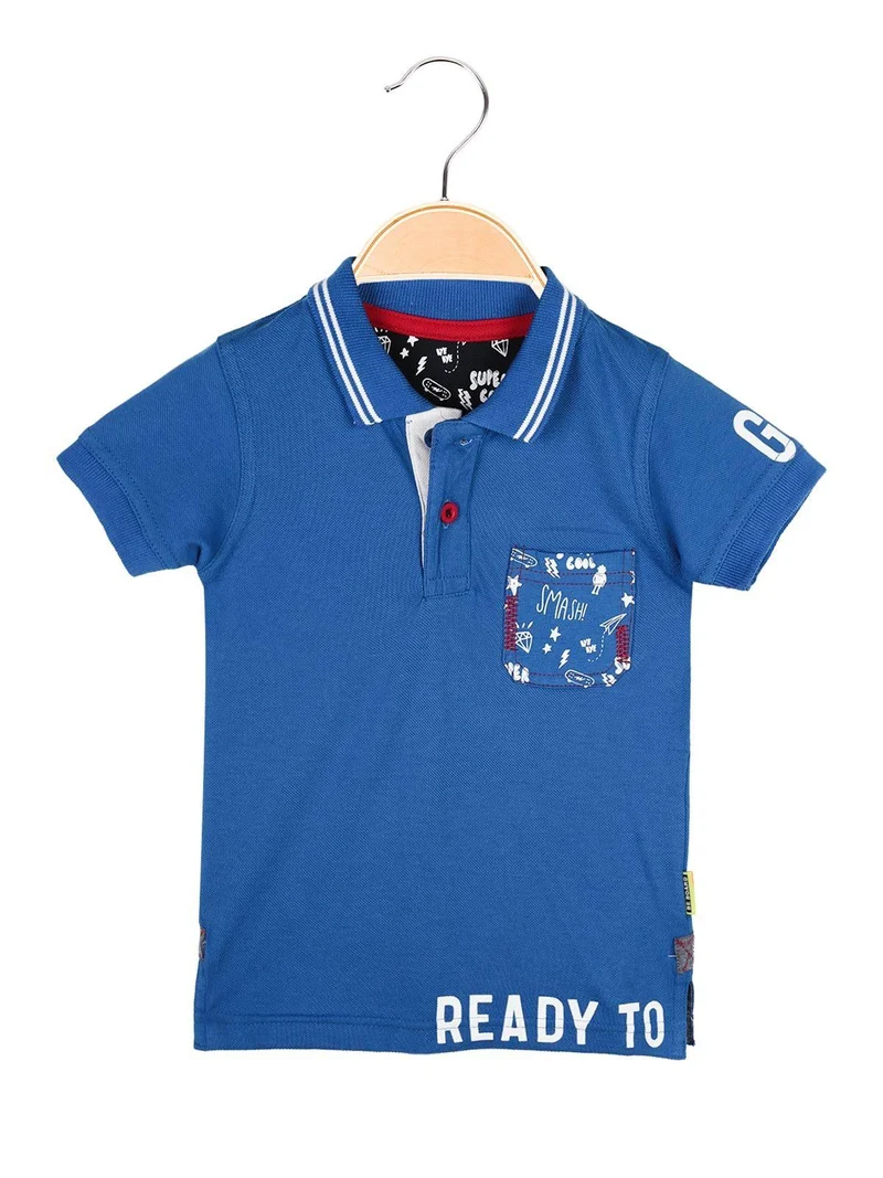 Polo da neonato a manica corta - blu