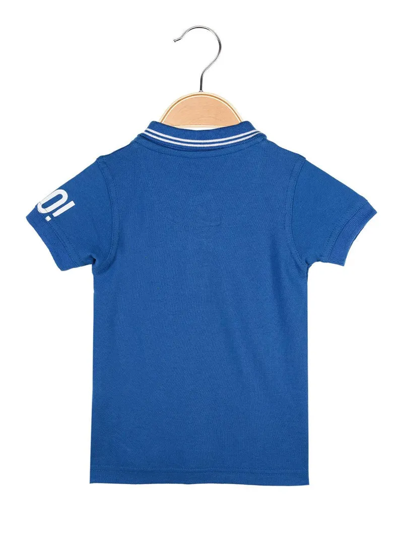 Polo da neonato a manica corta - blu